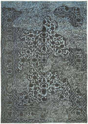 Zelko Mavi Gri Soyut Desenli Modern Yün El Dokuma Halı 292x396 cm