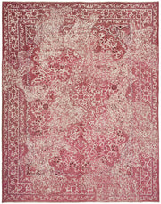 Zelko Vintage Overdyed Pembe Beyaz Çiçek Desenli El Dokuma Halı 287x361 cm