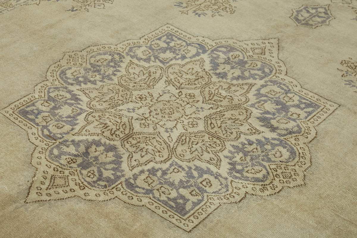 Tappeto Rusvo beige con medaglioni grigio antracite, 250x364 cm – in ambiente