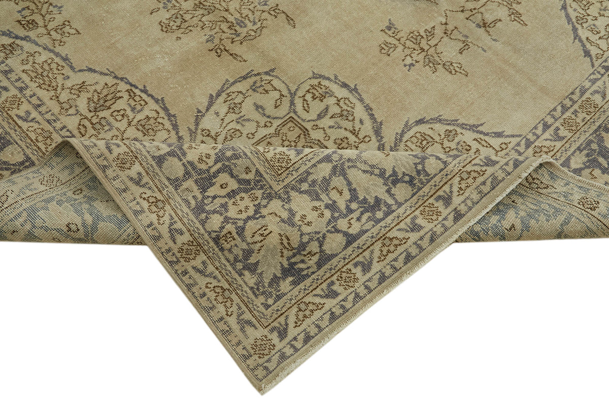 Tappeto Rusvo beige con medaglioni grigio antracite, 250x364 cm – dettaglio bordo