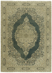 Rusvo Bej Halı Lacivert Madalyon Desenli Vintage 202x280 cm