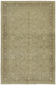 Rusvo Düz Kahverengi Halı Bej Madalyon Desenli Vintage 220x327 cm
