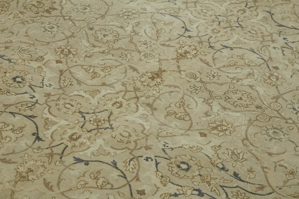Rusvo Düz Kahverengi Halı Bej Madalyon Desenli Vintage 220x327 cm – mekânda kullanım