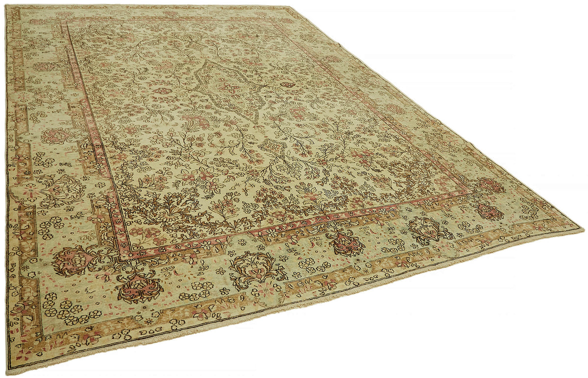 Rusvo Vintage Pembe Çiçekli El Dokuma Halı 265x363 cm 44418 – genel görünüm
