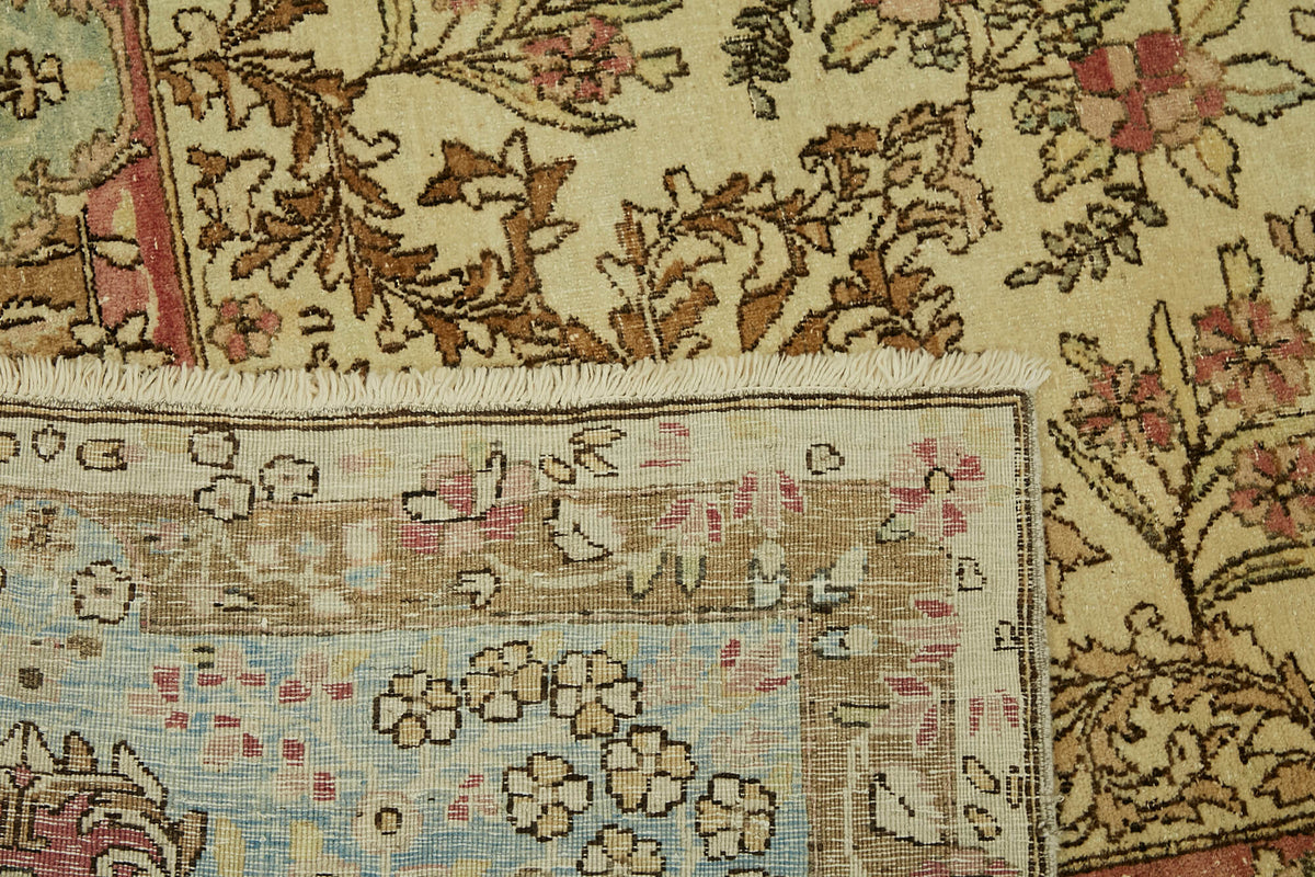 Rusvo Vintage Pembe Çiçekli El Dokuma Halı 265x363 cm 44418 – arka yüz görünümü