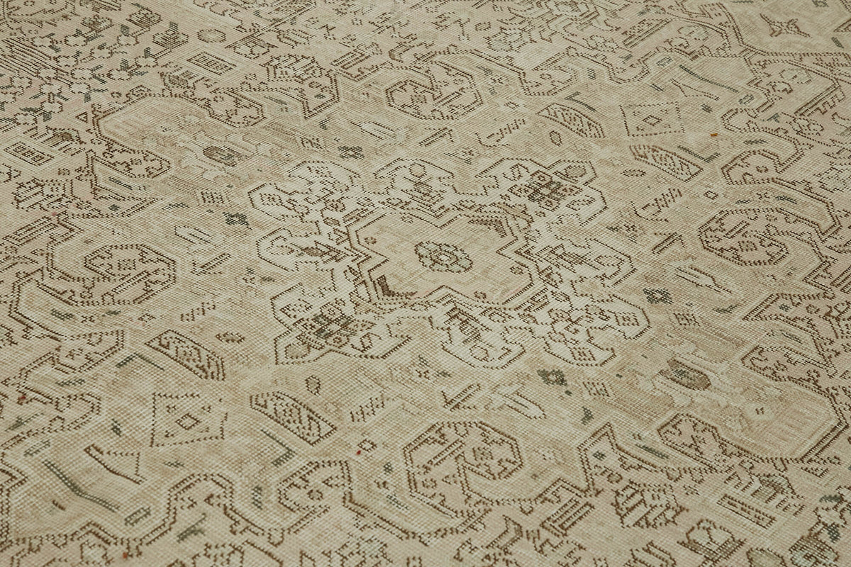 Rusvo Madalyon Desenli Bej ve Kahverengi El Dokuma Halı 290x385 cm – mekânda kullanım