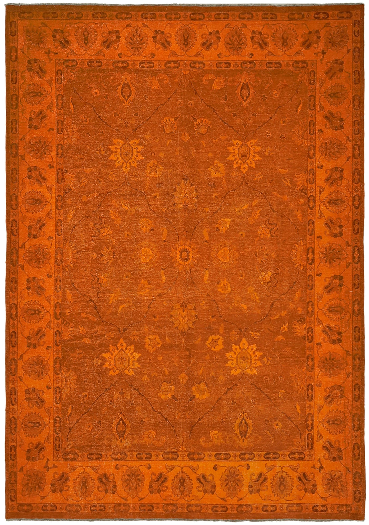 Zelko Madalyon Desenli Overdyed Kahverengi Halı 267x372 cm