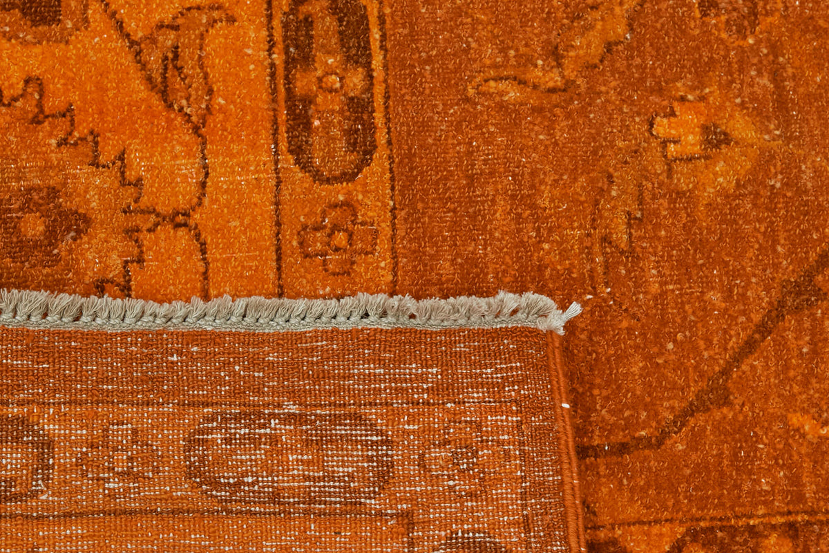 Zelko Madalyon Desenli Overdyed Kahverengi Halı 267x372 cm – arka yüz görünümü