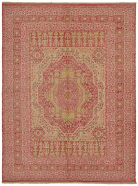Kavima Pembe ve Bej Madalyonlu Düz Dokuma Yün Uşak Halısı 165x212 cm