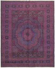Kavima Geometrik Desenli Fuşya ve Lacivert Dokuma Modern Halı 181x218 cm