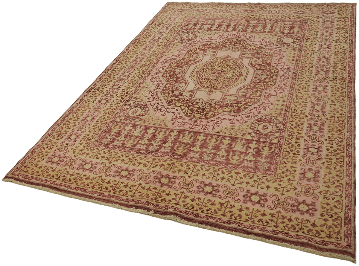 Kavima Bej Bordo Madalyon Desenli El Dokuma Halı 167x240 cm 44459 – doku yakın çekim