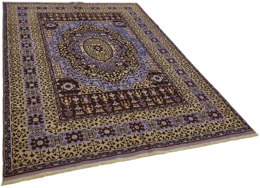 Kavima Madalyon Desenli Kahverengi Uşak El Dokuma Halısı 176x233 cm – genel görünüm