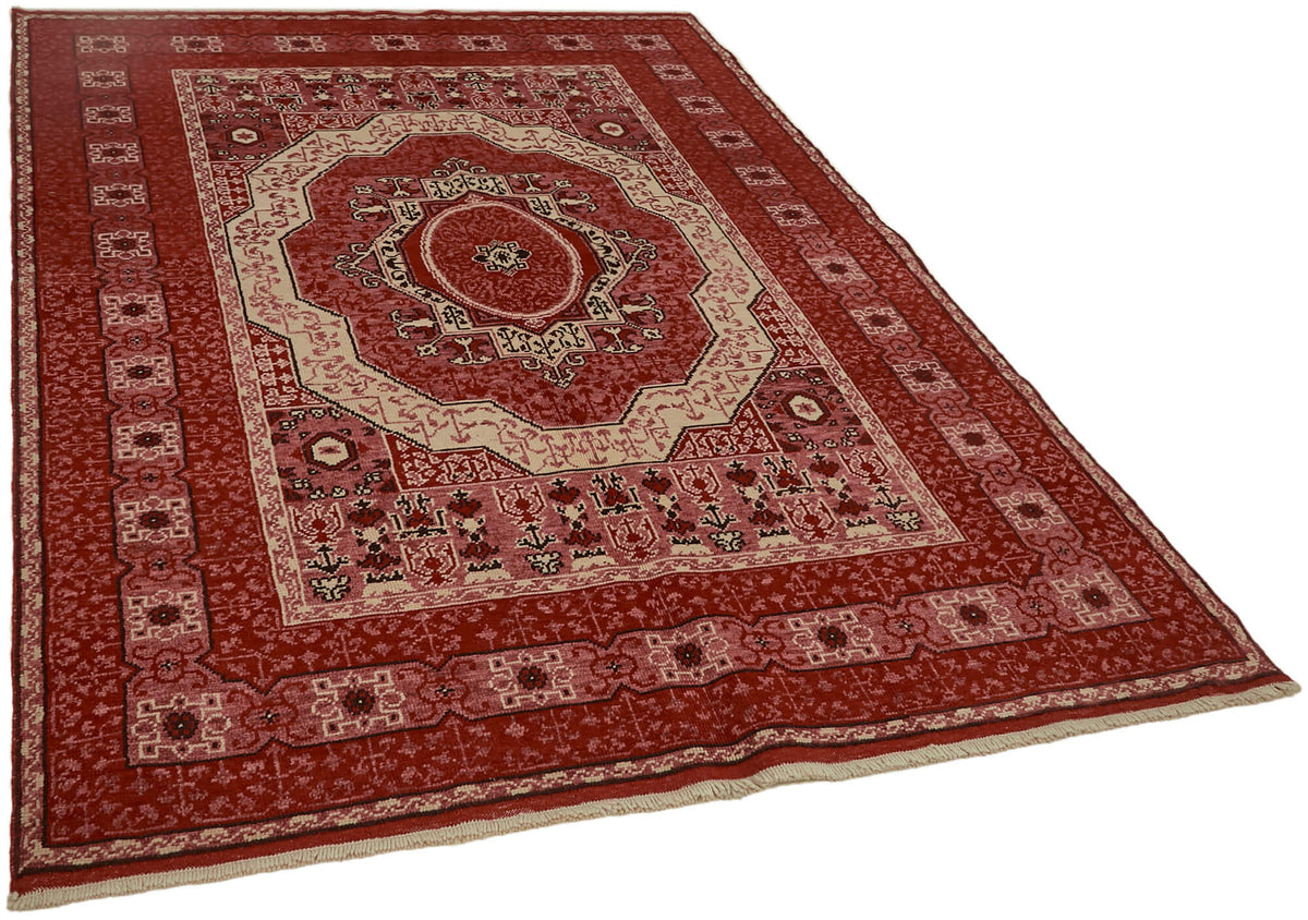 Kavima Madalyon Desenli Kırmızı Dokuma El Halısı 173x233 cm – genel görünüm