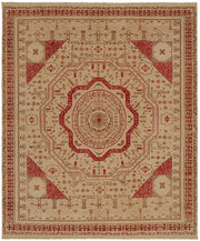 Kavima Vintage Uşak Düz Bej Madalyon Desenli Halı 205x238 cm