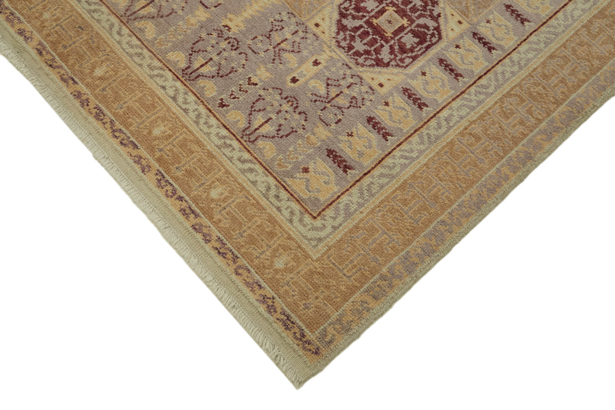 Kavima Bej Gri Madalyon Desenli El Dokuma Halı 212x265 cm – detay görünümü