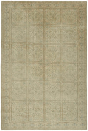 Rusvo Bej Gri Geometrik Desenli Yün Pamuk El Dokuma Halı 264x390 cm