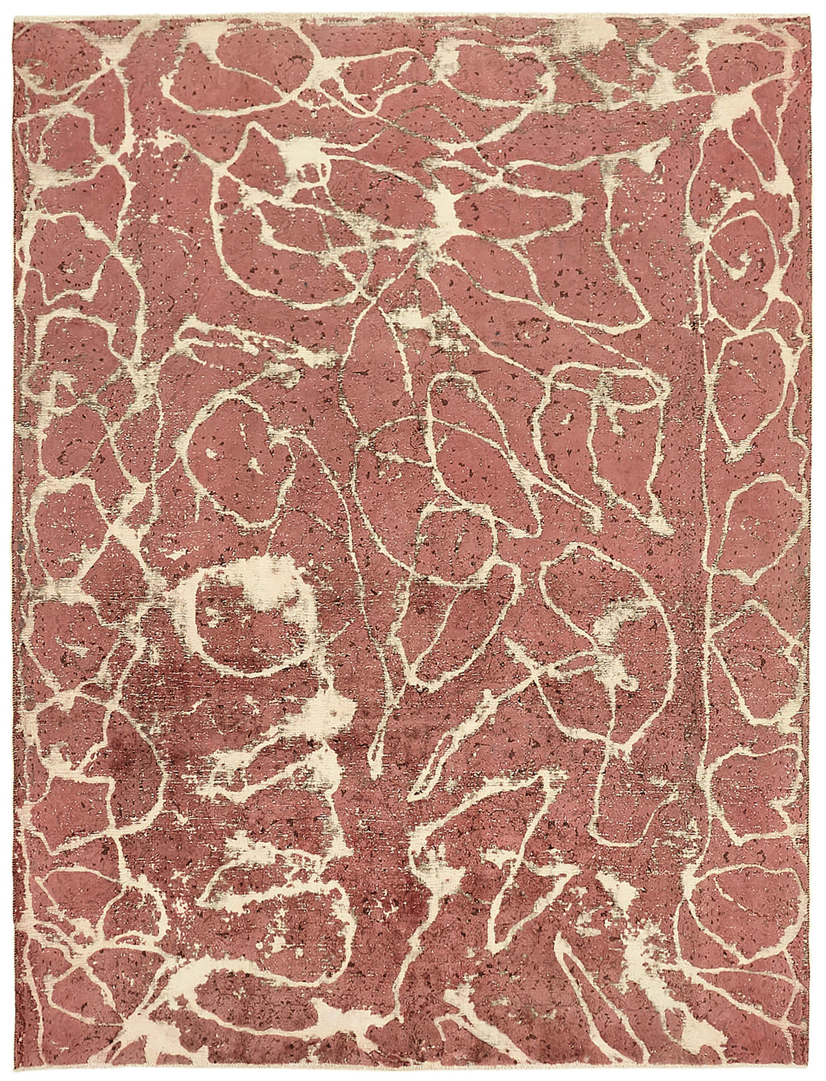 Zelko Overdyed Gümüş Beyaz Soyut Desenli Modern Halı 247x320 cm