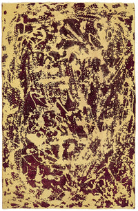 Zelko Bej ve Bordo Soyut Desenli Overdyed Yün Halı 226x343 cm