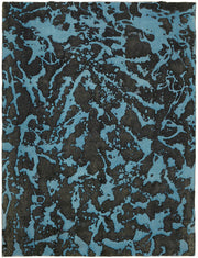 Zelko Dokuma Modern Soyut Desenli Turkuaz Siyah Halı 280x370 cm