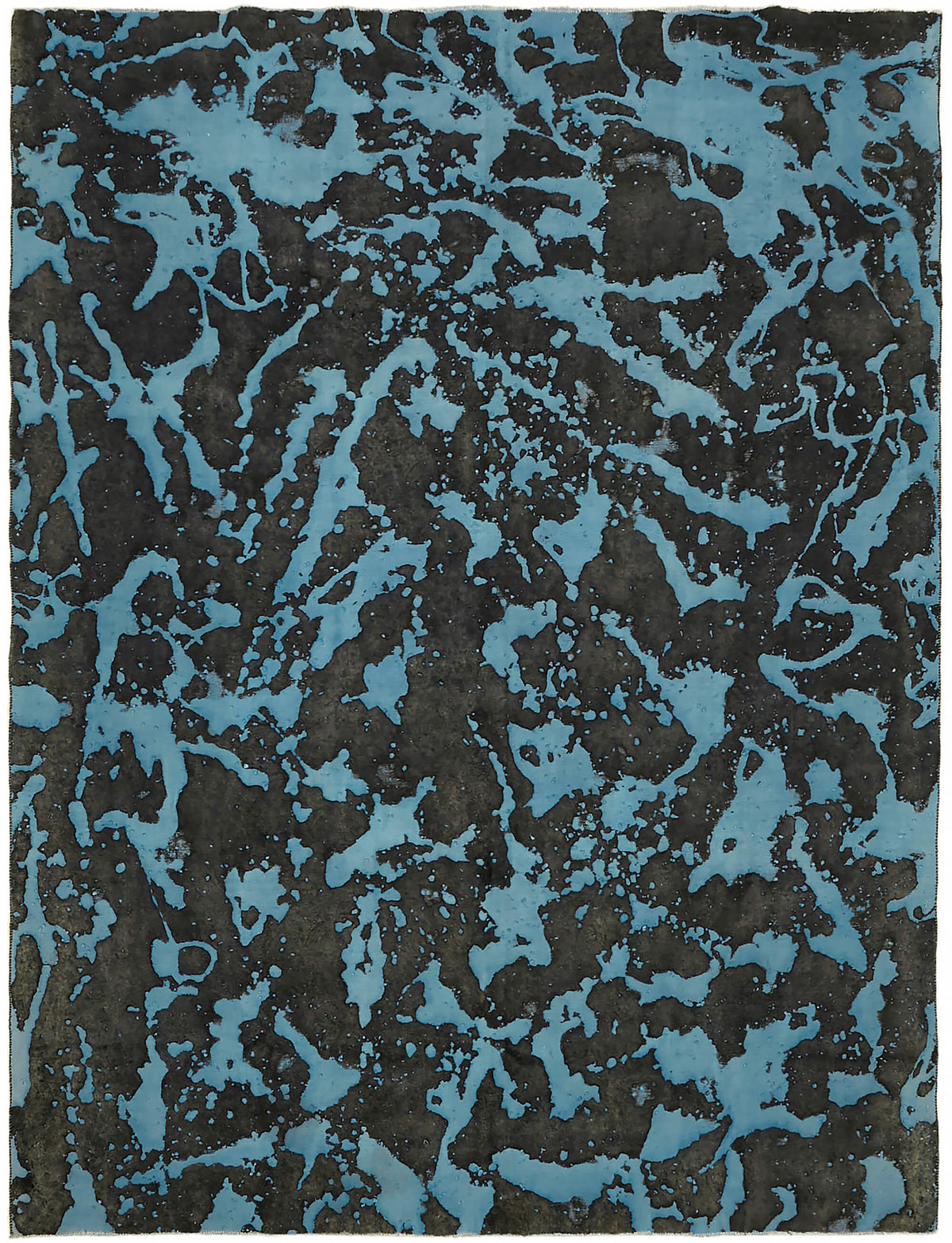 Zelko Dokuma Modern Soyut Desenli Turkuaz Siyah Halı 280x370 cm