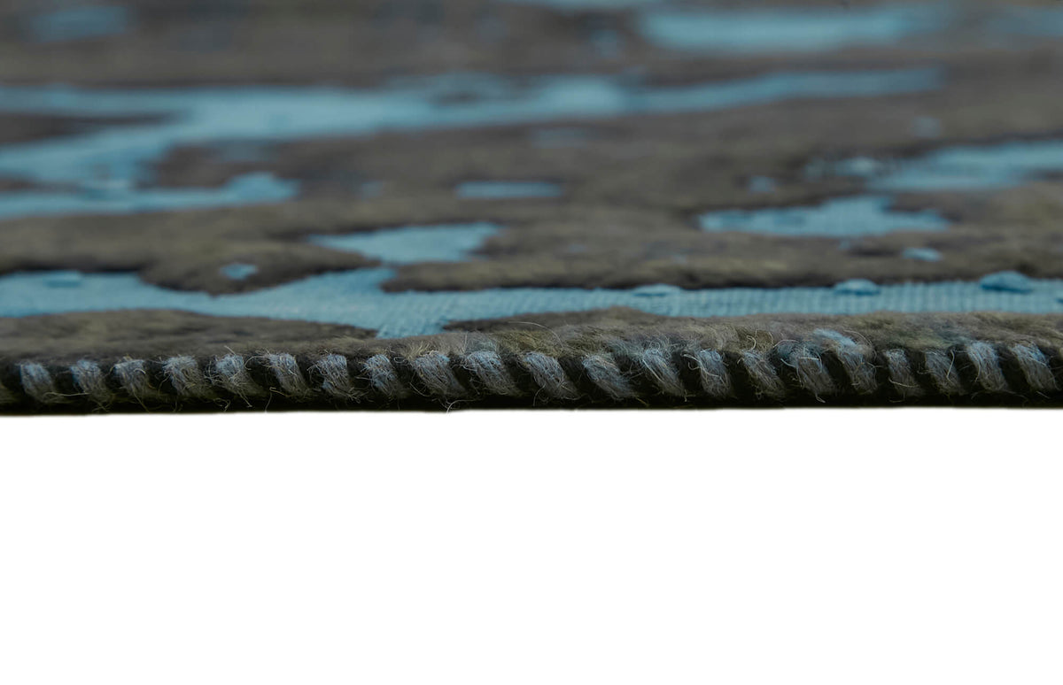 Zelko Dokuma Modern Soyut Desenli Turkuaz Siyah Halı 280x370 cm – farklı açı