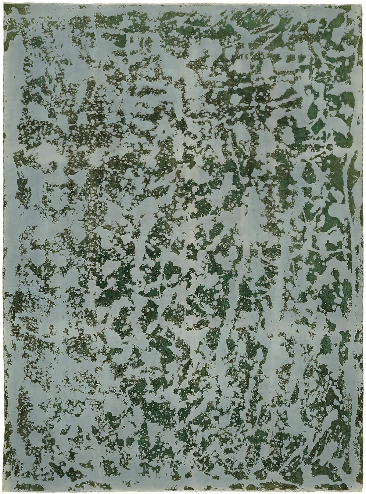 Zelko Soyut Desenli Koyu Gri ve Yeşil Vintage El Dokuma Halı 280x379 cm