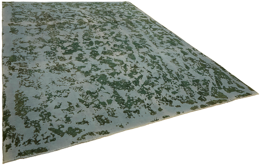 Zelko Soyut Desenli Koyu Gri ve Yeşil Vintage El Dokuma Halı 280x379 cm – genel görünüm