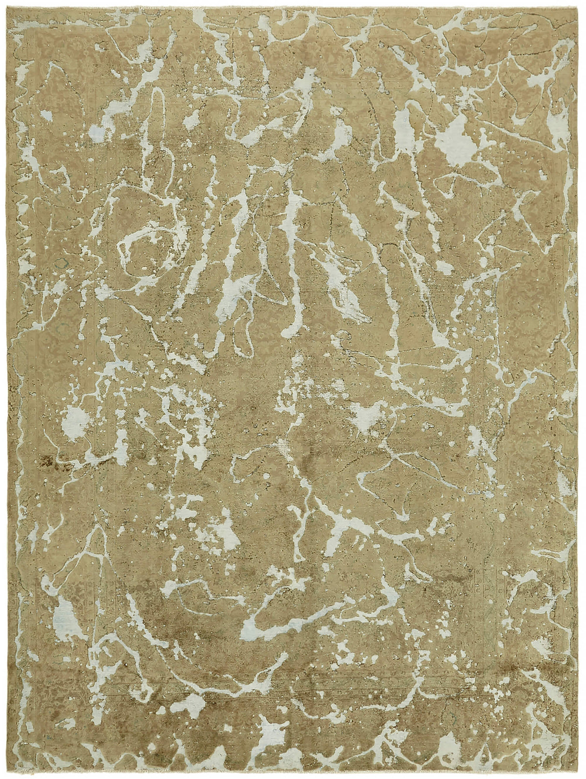 Zelko Overdyed Bej Kırmızı Soyut Desenli El Dokuma Halı 287x378 cm