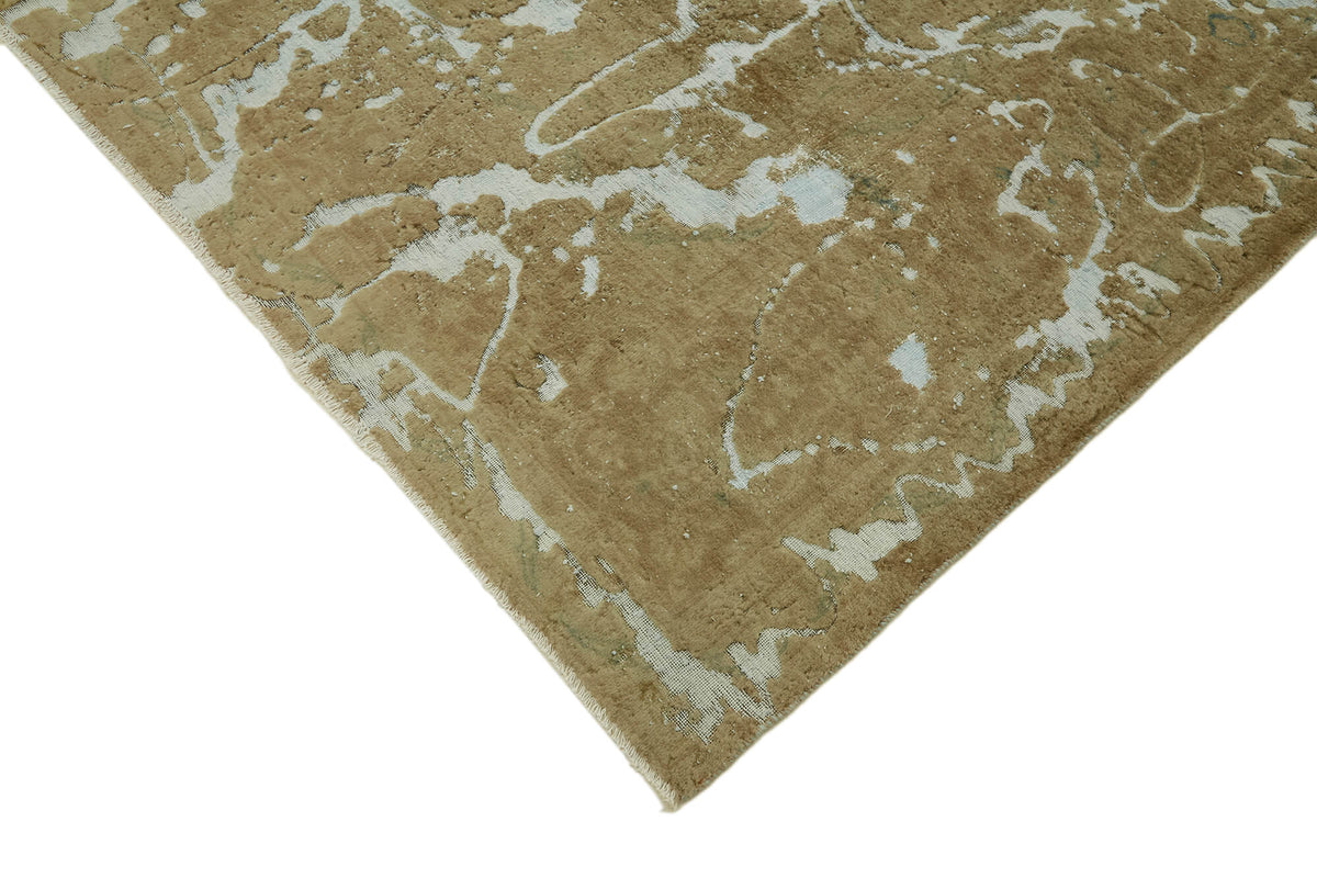 Zelko Overdyed Bej Kırmızı Soyut Desenli El Dokuma Halı 287x378 cm – detay görünümü