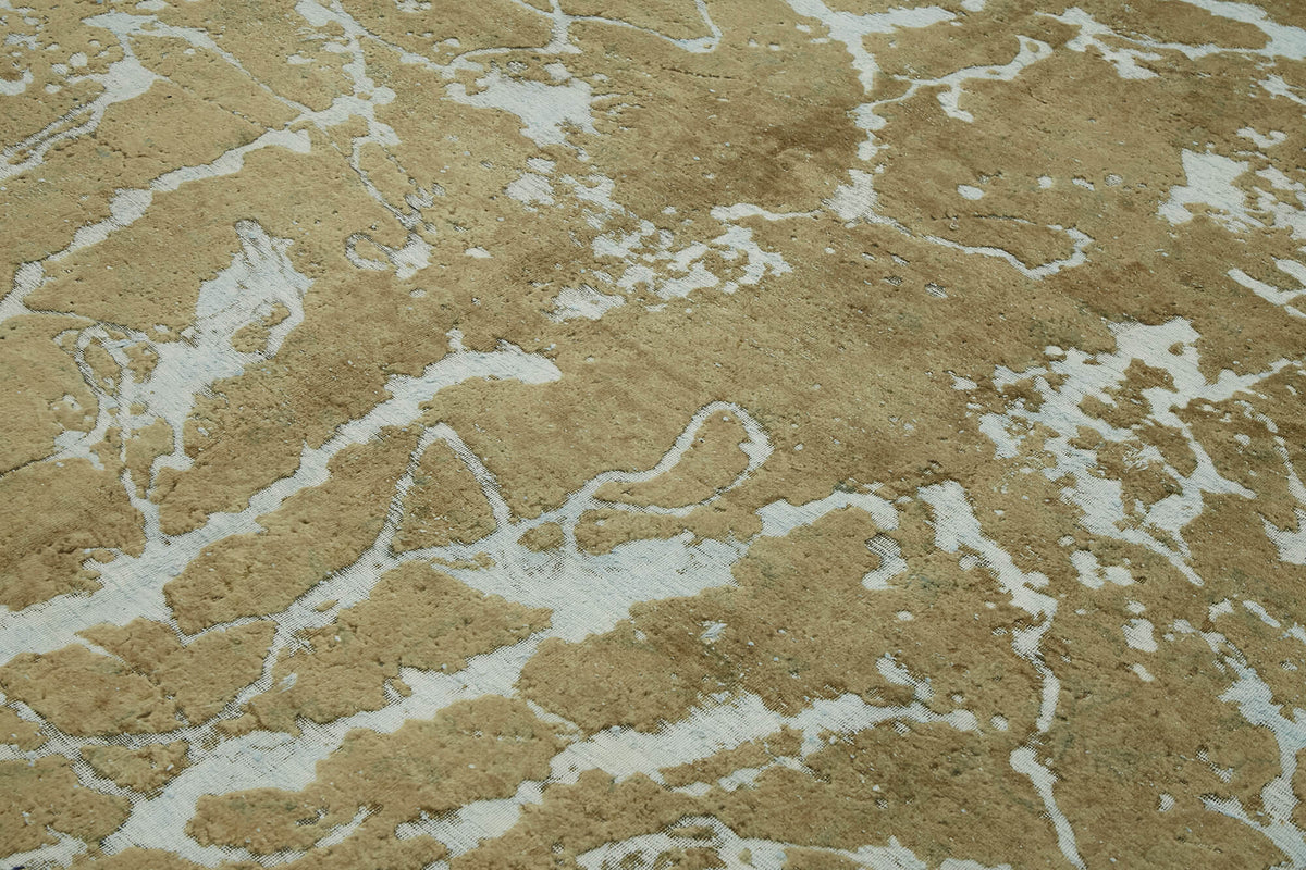 Zelko Overdyed Bej Kırmızı Soyut Desenli El Dokuma Halı 287x378 cm – mekânda kullanım