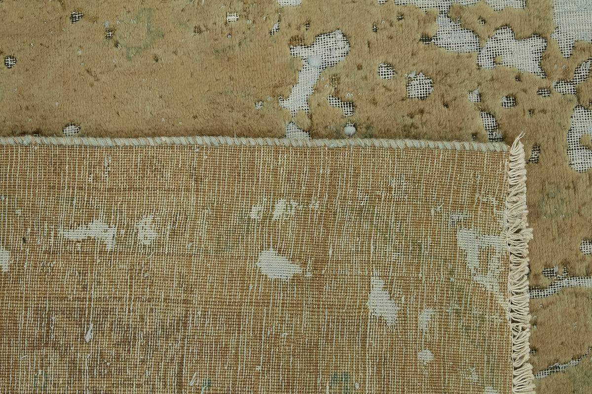 Zelko Overdyed Bej Kırmızı Soyut Desenli El Dokuma Halı 287x378 cm – arka yüz görünümü