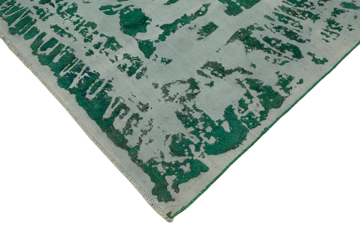 Zelko Dokuma Modern Zümrüt Yeşili ve Gri Soyut Halı 252x362 cm – detay görünümü