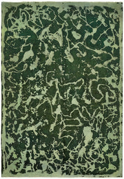 Zelko Koyu Yeşil Halı Modern Soyut Desenli 262x374 cm