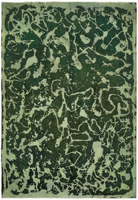 Zelko Koyu Yeşil Halı Modern Soyut Desenli 262x374 cm