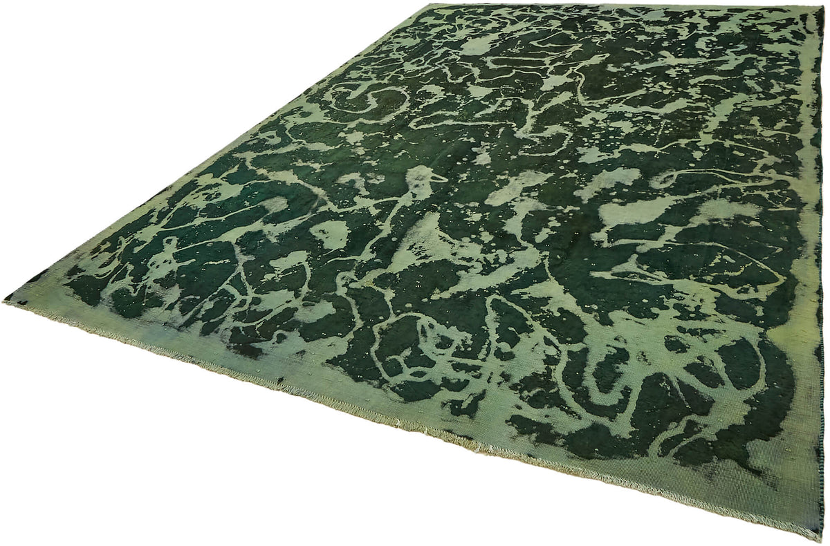 Zelko Koyu Yeşil Halı Modern Soyut Desenli 262x374 cm – doku yakın çekim