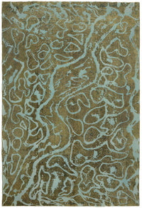 Tapis marron Zelko à motif abstrait, overdyed, tissé à la main 289x415 cm