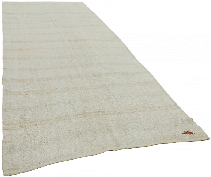 Nosava Bej Gri Çizgili Modern Kenevir El Dokuma Halı 177x380 cm – genel görünüm