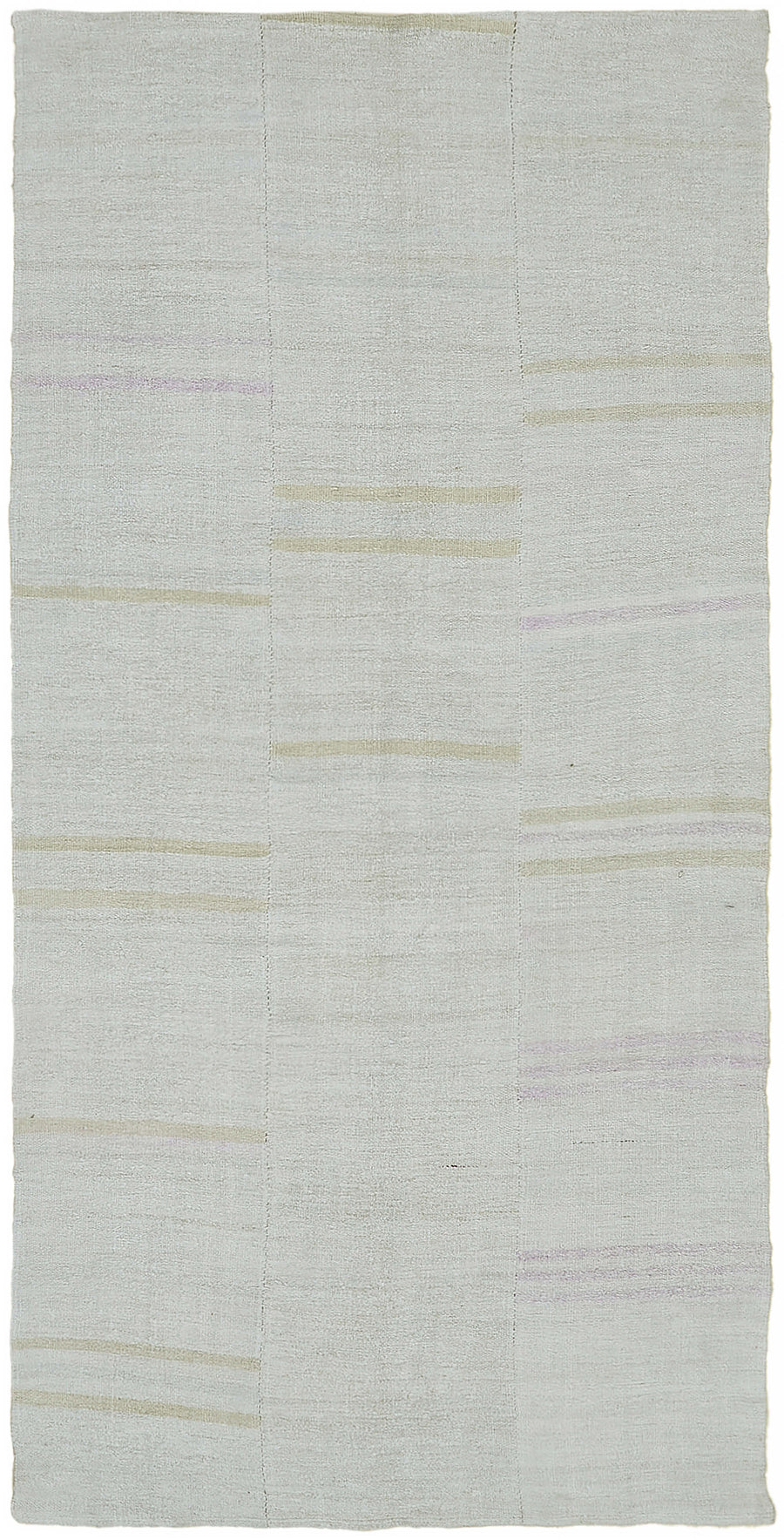 Nosava Çizgili Desenli Ekru Bej Kenevir Halı 177x350 cm