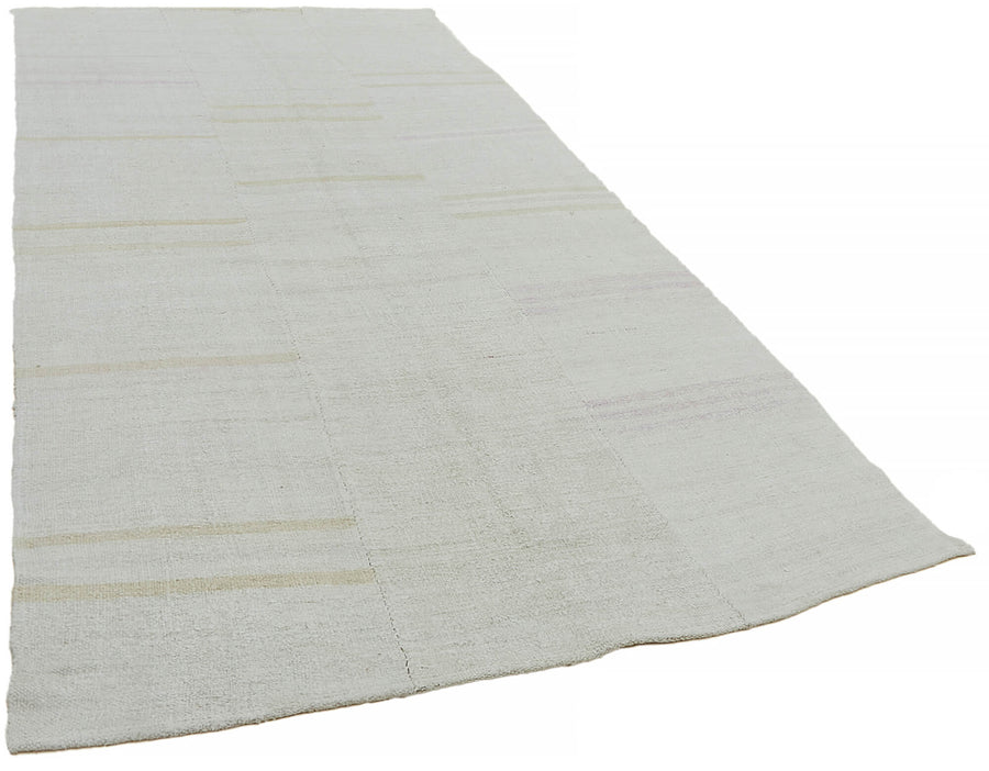 Nosava Çizgili Desenli Ekru Bej Kenevir Halı 177x350 cm – genel görünüm