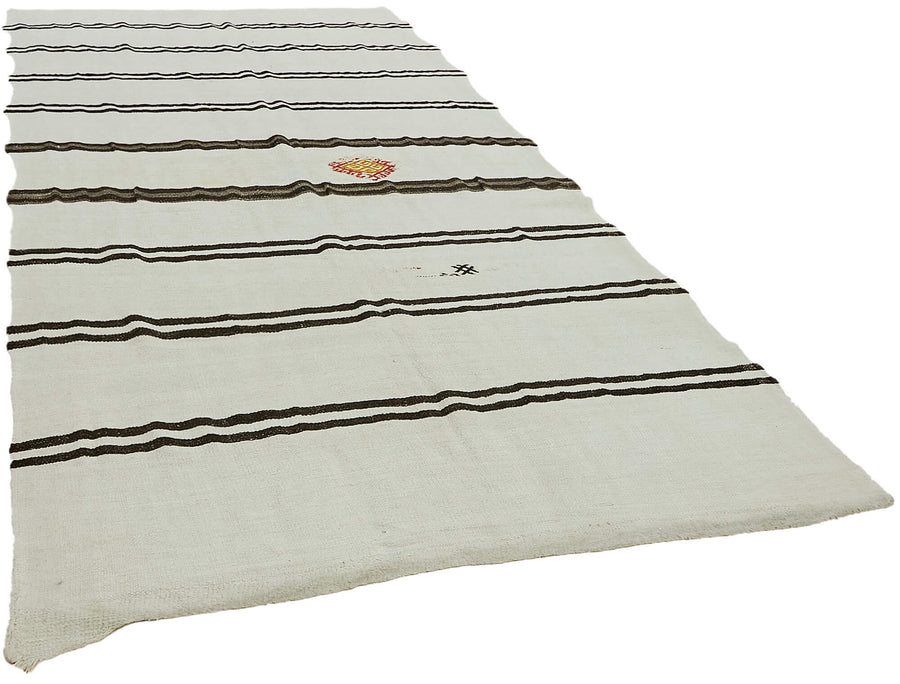 Nosava Kırmızı Siyah Çizgili Etnik El Dokuma Halı 200x366 cm – genel görünüm