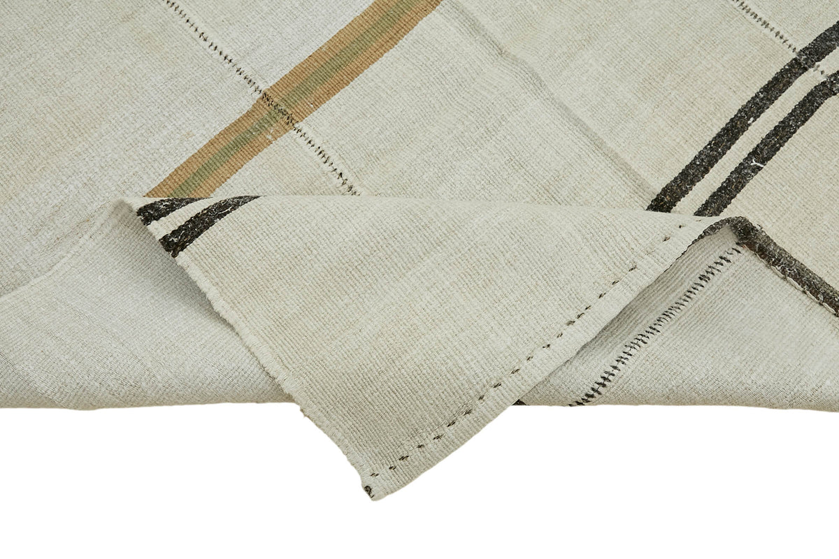 Nosava Dokuma Modern Çizgili Kenevir Halı 176x427 cm 44910 – kenar detayı