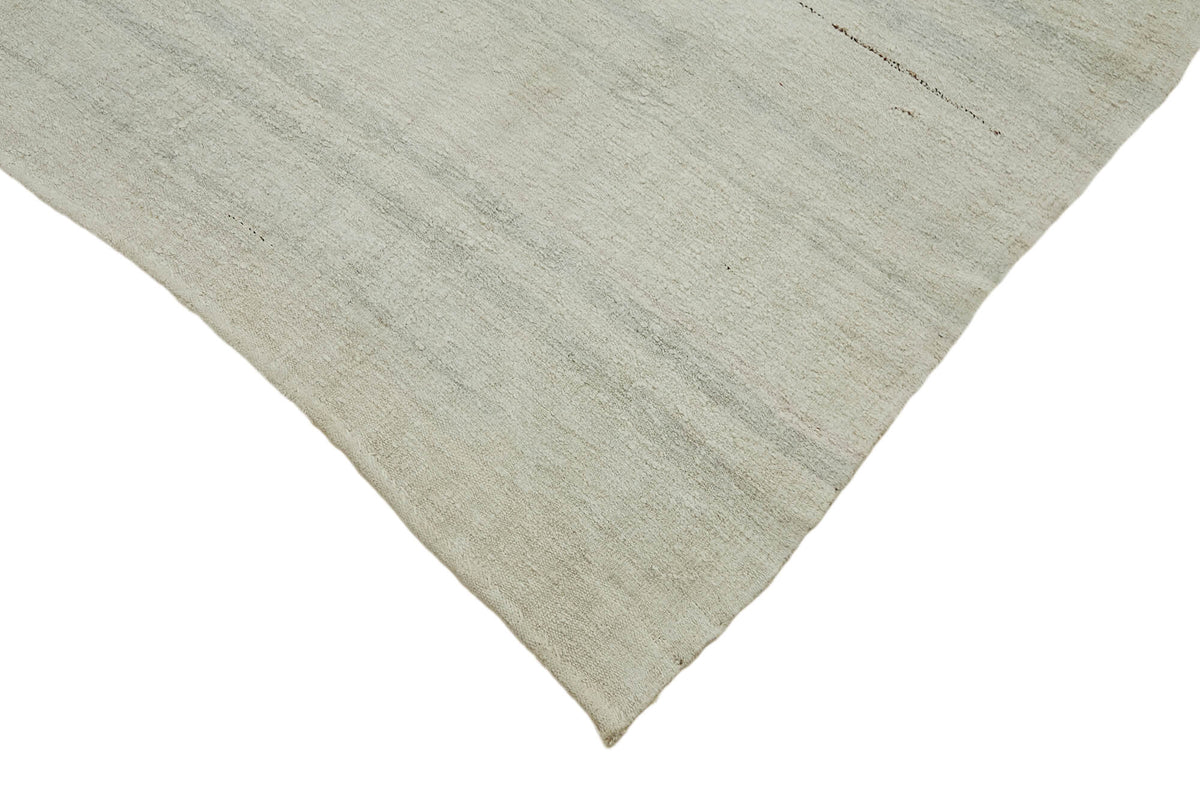 Nosava Gri Bej Halı Modern Soyut Desenli Kenevir Dokuma 200x376 cm – detay görünümü