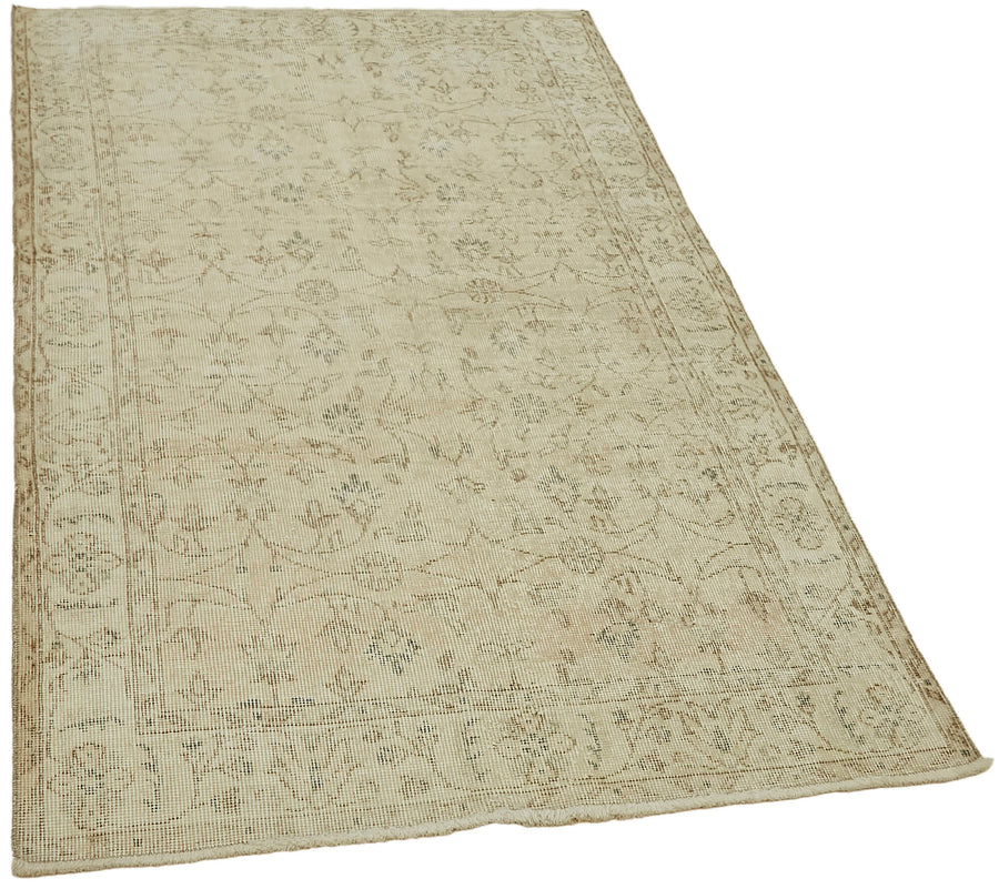 Tavik Bej Gri Çiçekli Klasik Yün Pamuk El Dokuma Halı 116x191 cm – genel görünüm
