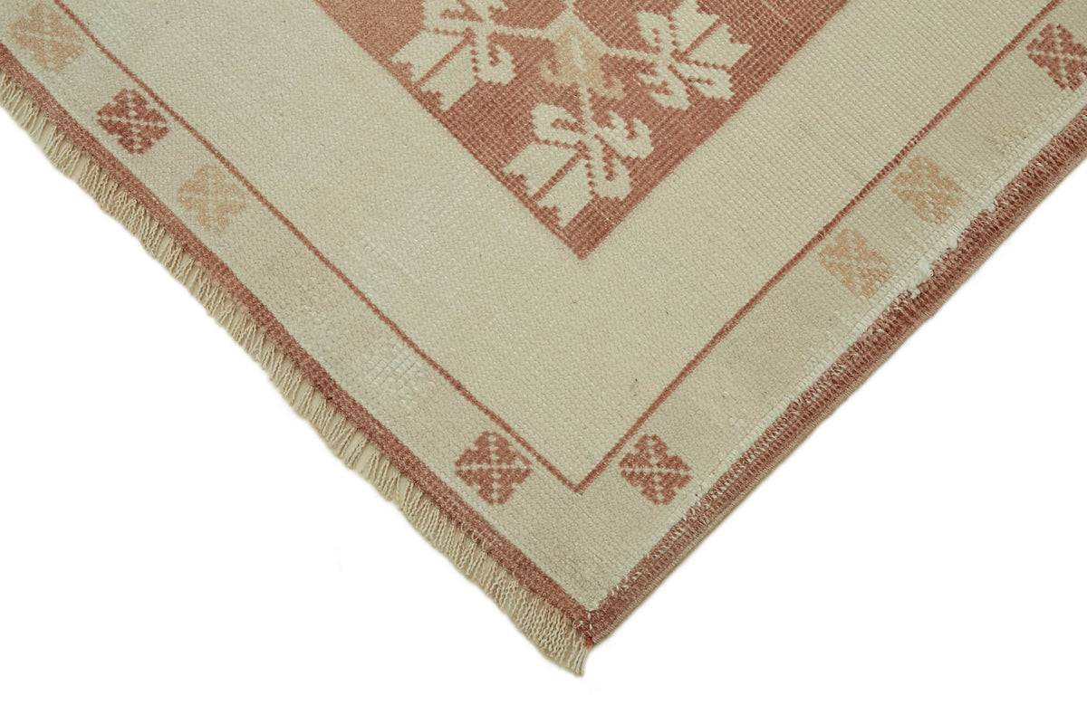 Gekro Geometrik Desenli Bej ve Kırmızı Dokuma Halı 117x176 cm 45043 – detay görünümü