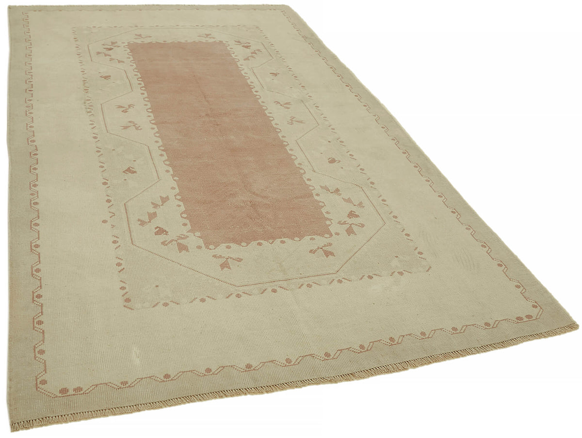 Kavale Bej Modern Halı Geometrik Desenli Yün ve Pamuk 166x264 cm – genel görünüm