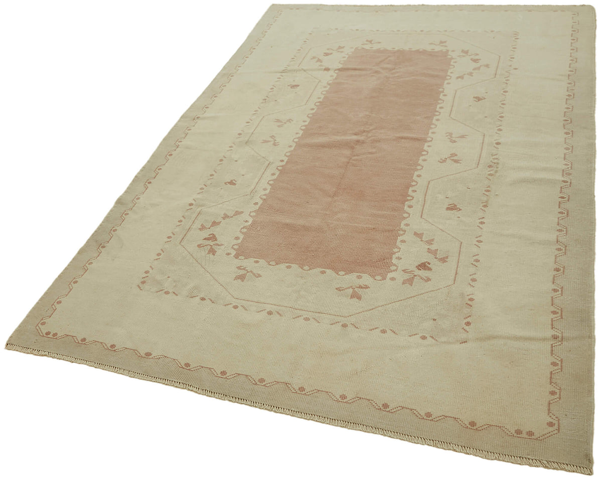 Kavale Bej Modern Halı Geometrik Desenli Yün ve Pamuk 166x264 cm – doku yakın çekim