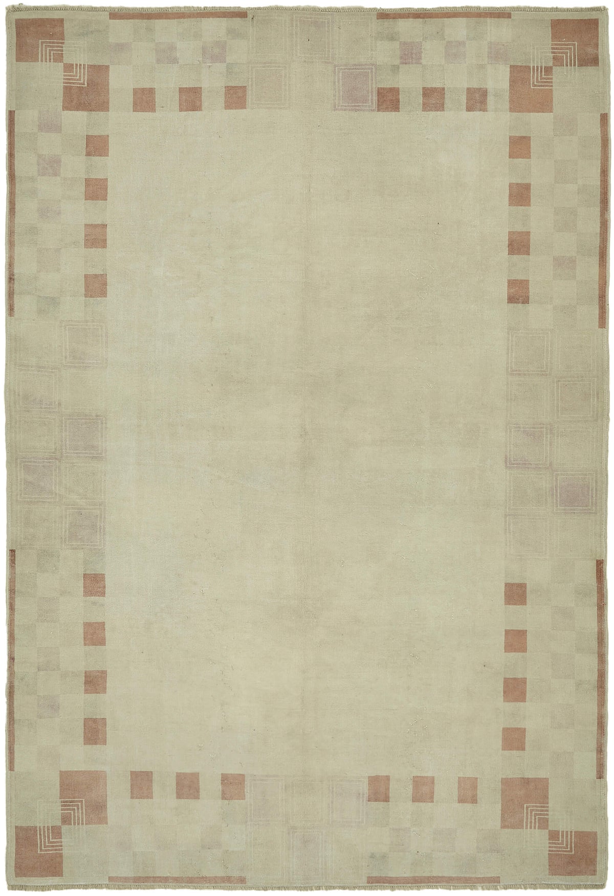 Kavale Dokuma Modern Halı Bej ve Toprak Tonları Geometrik Desen 201x293 cm
