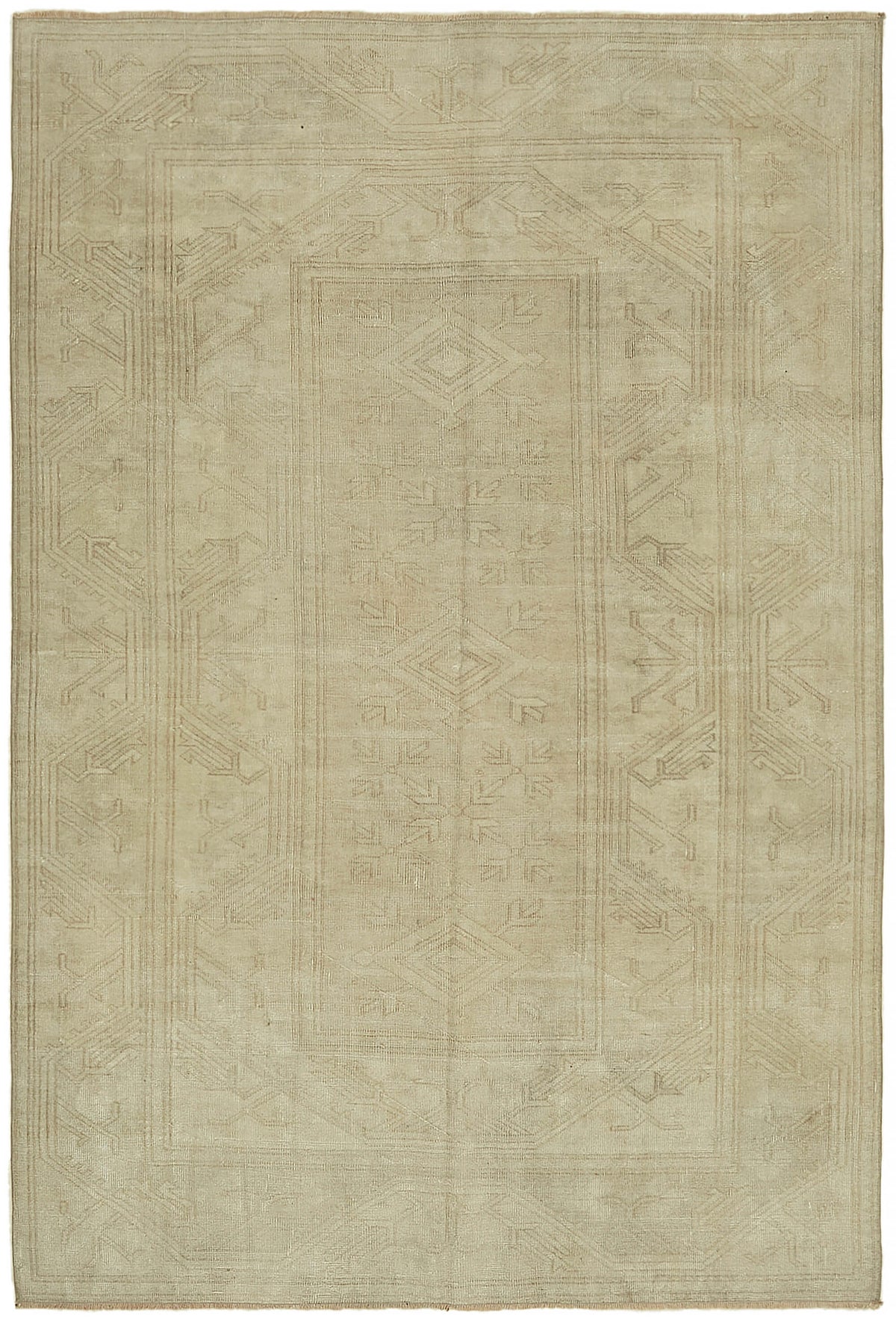 Kavale Bej Krem Geometrik El Dokuma Modern Halı 156x230 cm