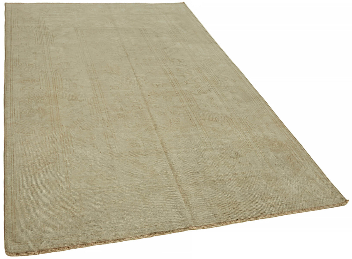 Kavale Bej Krem Geometrik El Dokuma Modern Halı 156x230 cm – genel görünüm