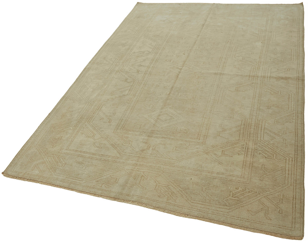 Kavale Bej Krem Geometrik El Dokuma Modern Halı 156x230 cm – doku yakın çekim